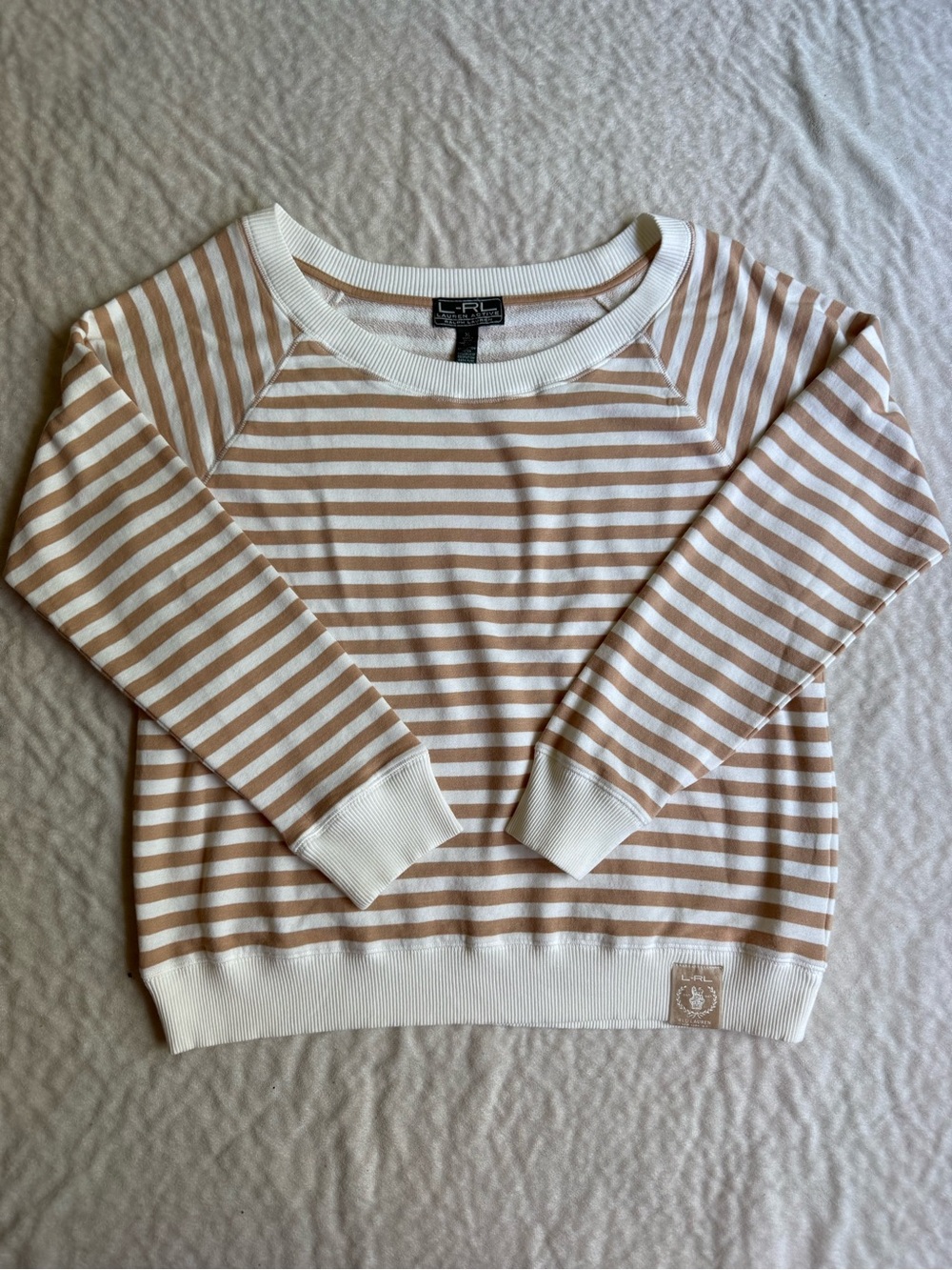 Lauren Ralph Lauren Active Striped Sweater Sz XL 100% Cotton